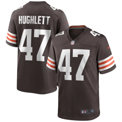 Men's Cleveland Browns Charley Hughlett Brown Game Jersey 01