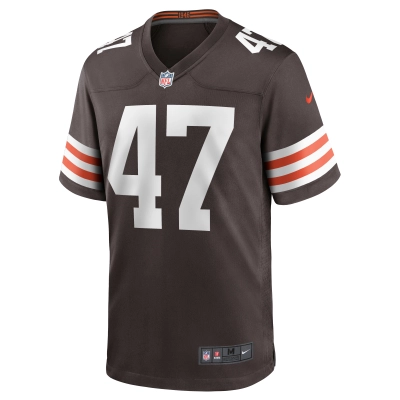 Men's Cleveland Browns Charley Hughlett Brown Game Jersey 02
