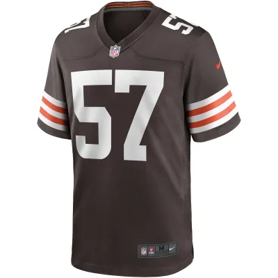 Men's Cleveland Browns Clay Matthews Brown Game Retired Player Jersey 02