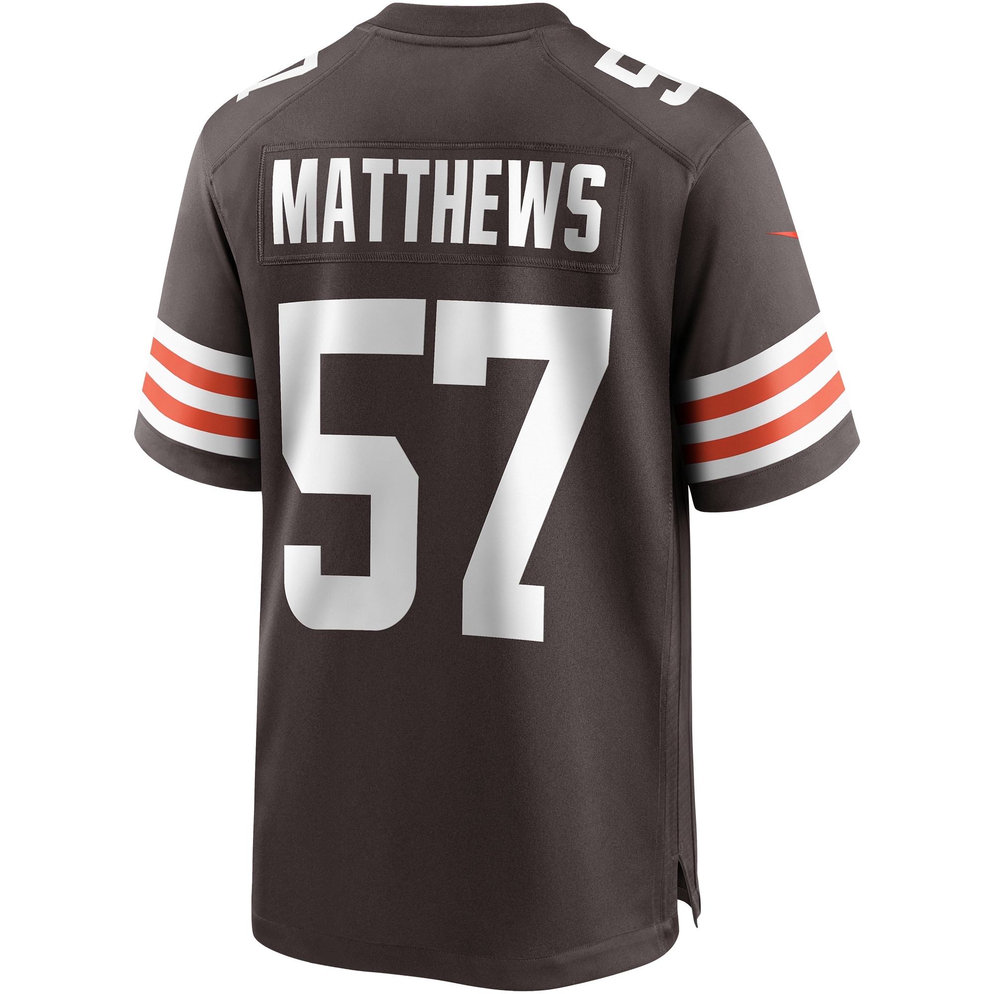Men's Cleveland Browns Clay Matthews Brown Game Retired Player Jersey