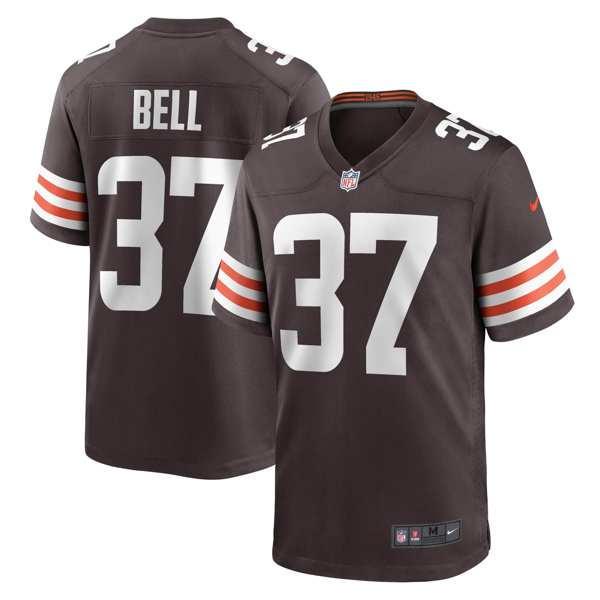 Men's Cleveland Browns D'Anthony Bell Brown Game Player Jersey