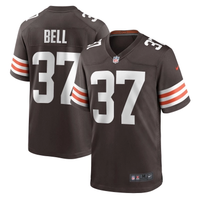 Men's Cleveland Browns D'Anthony Bell Brown Game Player Jersey 01