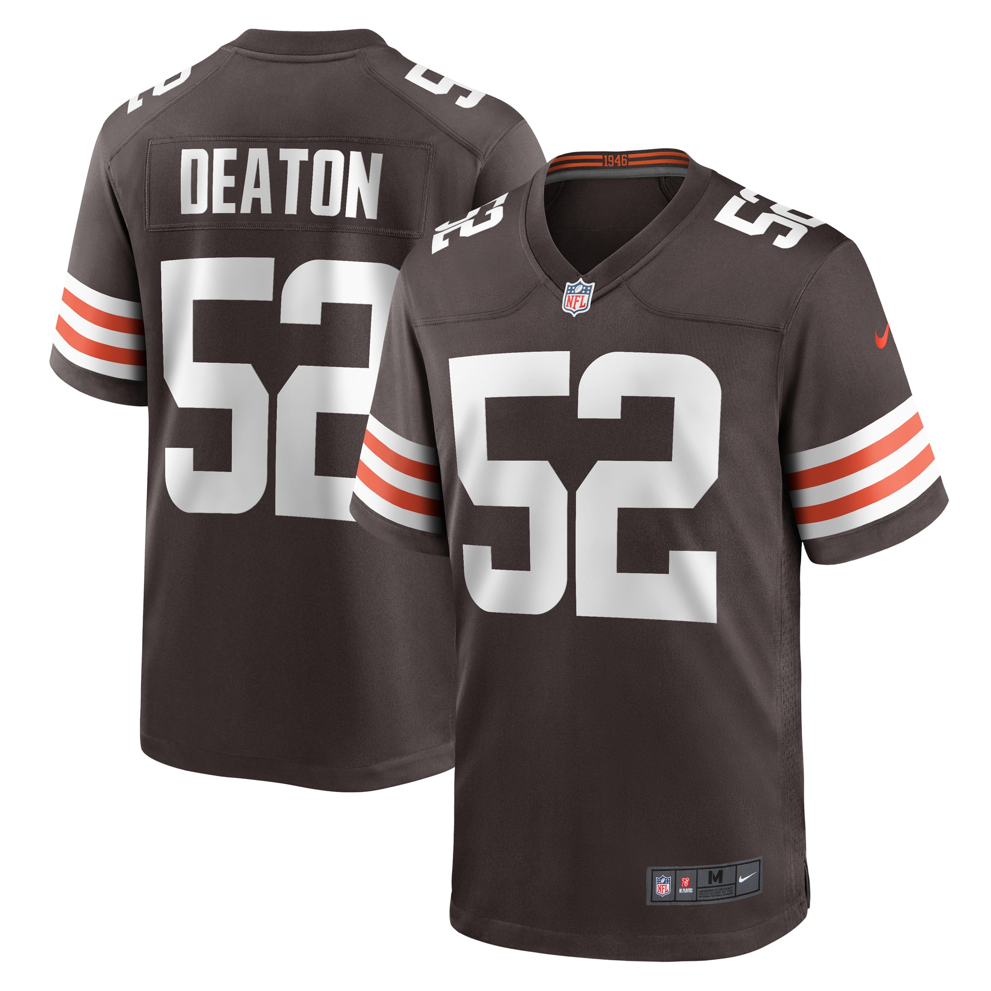Men's Cleveland Browns Dawson Deaton Brown Game Player Jersey