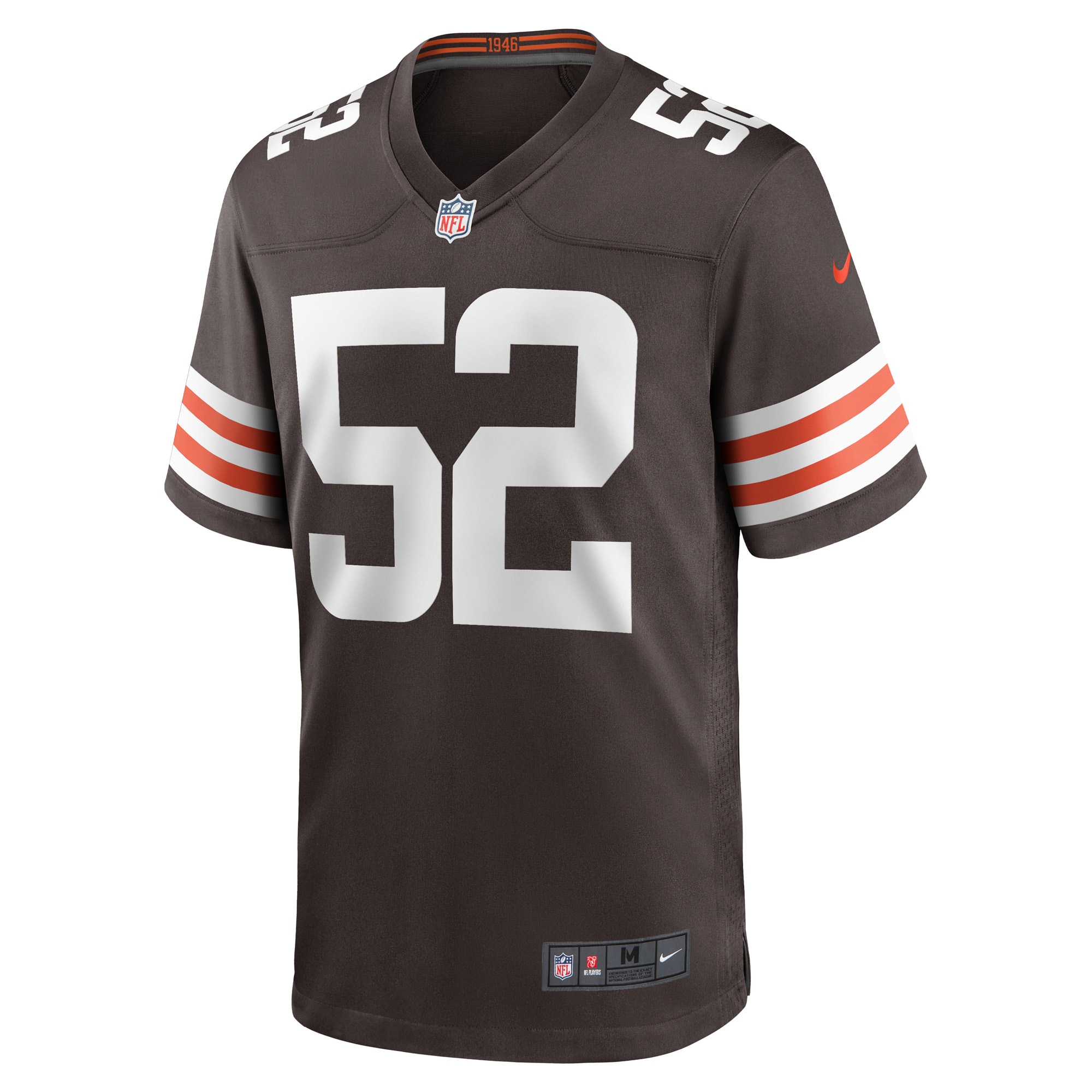 Men's Cleveland Browns Dawson Deaton Brown Game Player Jersey