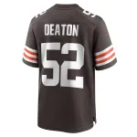 Men's Cleveland Browns Dawson Deaton Brown Game Player Jersey