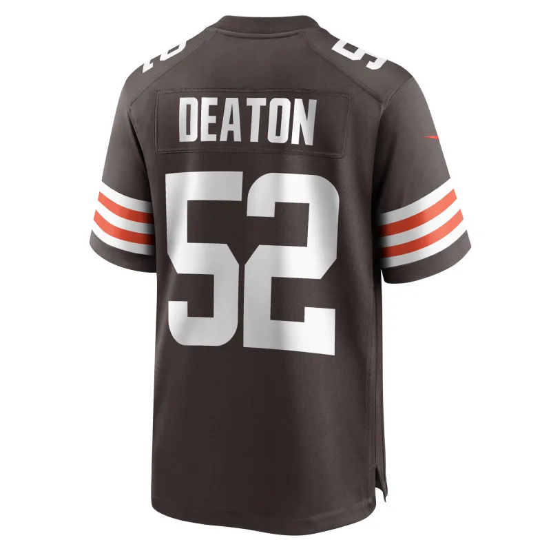 Men's Cleveland Browns Dawson Deaton Brown Game Player Jersey
