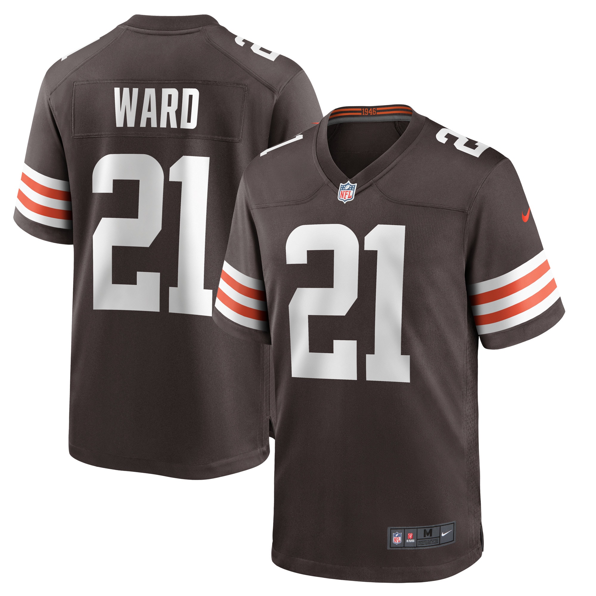Men's Cleveland Browns Denzel Ward Brown Player Game Jersey