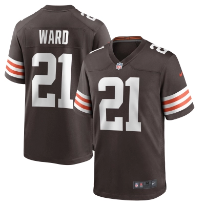 Men's Cleveland Browns Denzel Ward Brown Player Game Jersey 01