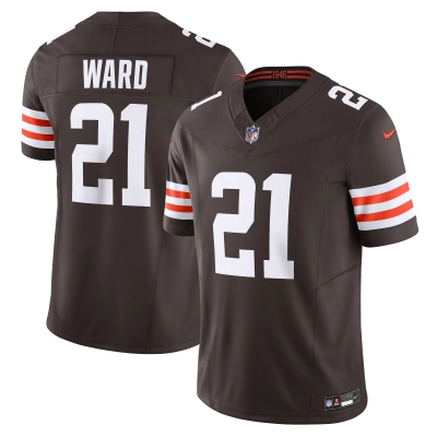 Men's Cleveland Browns Denzel Ward Brown Vapor F.U.S.E. Limited Jersey 01