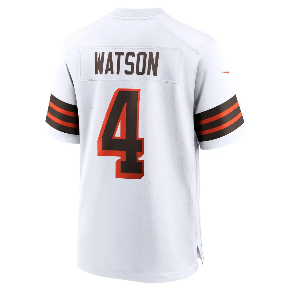 Men's Cleveland Browns Deshaun Watson White Alternate Game Jersey