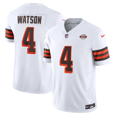 Men's Cleveland Browns Deshaun Watson White Vapor F.U.S.E. Limited Jersey 01