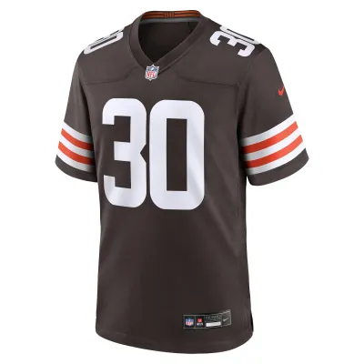Men's Cleveland Browns Devin Bush Brown Game Jersey 02