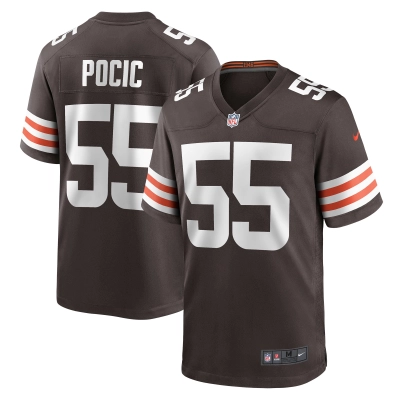 Men's Cleveland Browns Ethan Pocic Brown Game Jersey 01
