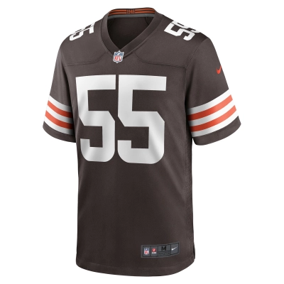 Men's Cleveland Browns Ethan Pocic Brown Game Jersey 02