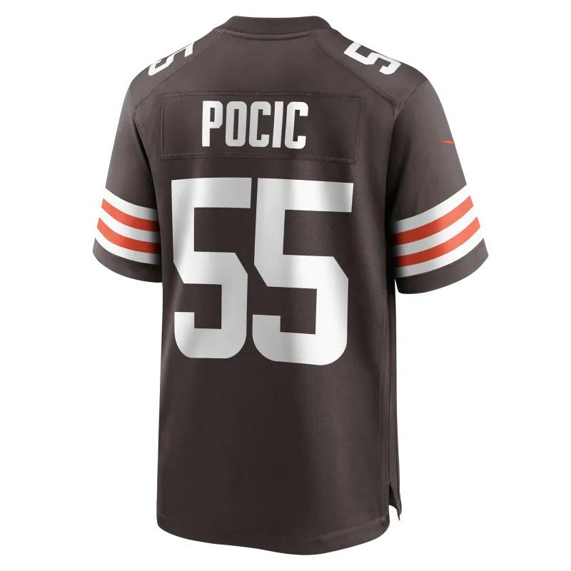 Men's Cleveland Browns Ethan Pocic Brown Game Jersey