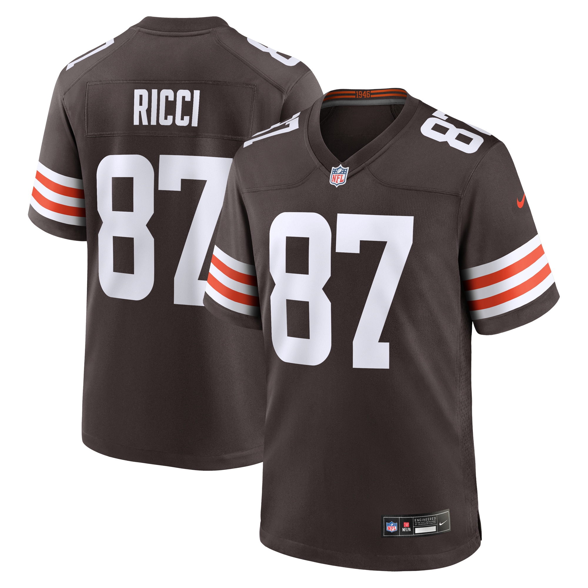 Men's Cleveland Browns Giovanni Ricci Brown Game Jersey
