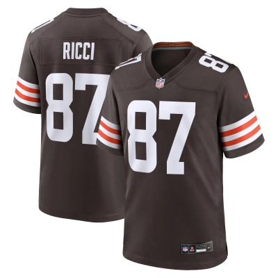 Men's Cleveland Browns Giovanni Ricci Brown Game Jersey 01