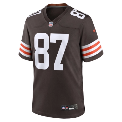 Men's Cleveland Browns Giovanni Ricci Brown Game Jersey 02