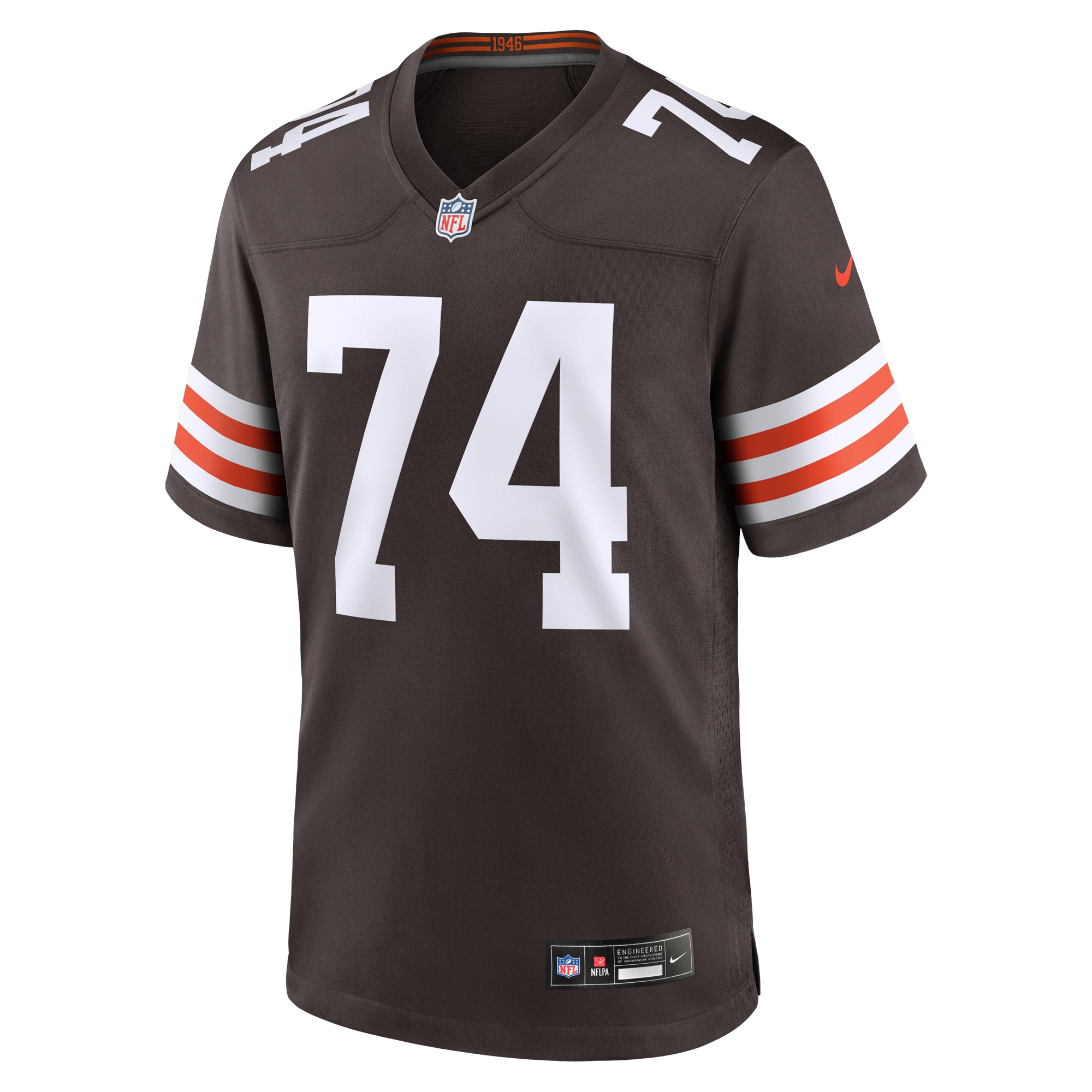 Men's Cleveland Browns Hakeem Adeniji Brown Game Jersey