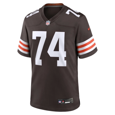 Men's Cleveland Browns Hakeem Adeniji Brown Game Jersey 02