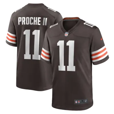 Men's Cleveland Browns James Proche II Brown Game Jersey 01