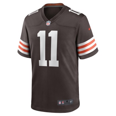Men's Cleveland Browns James Proche II Brown Game Jersey 02