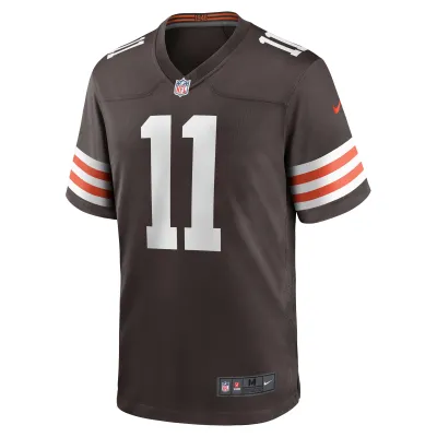 Men's Cleveland Browns James Proche II Brown Game Jersey 02