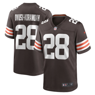 Men's Cleveland Browns Jeremiah Owusu-Koramoah Brown Game Player Jersey 01