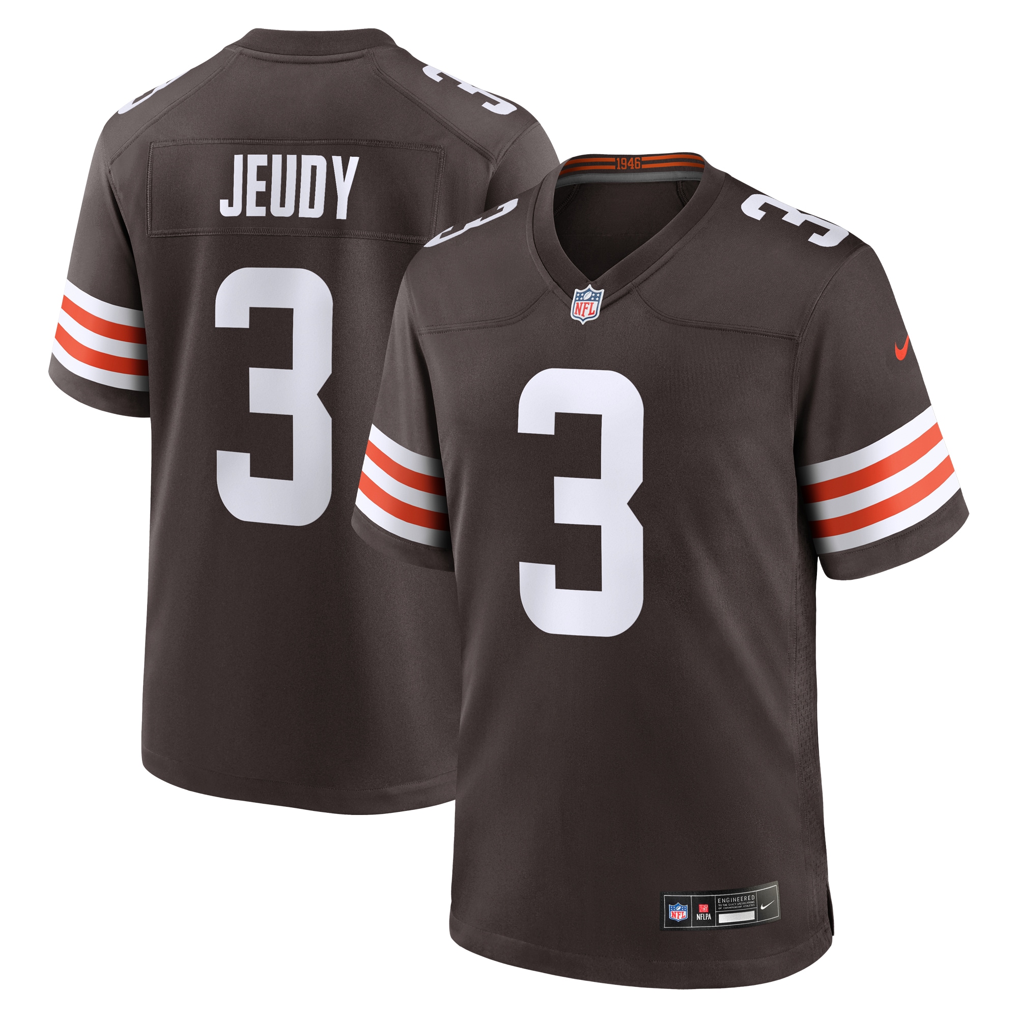 Men's Cleveland Browns Jerry Jeudy Brown Game Jersey