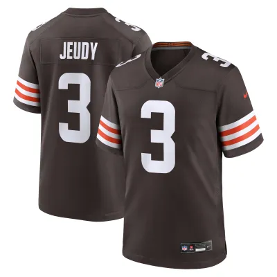 Men's Cleveland Browns Jerry Jeudy Brown Game Jersey 01