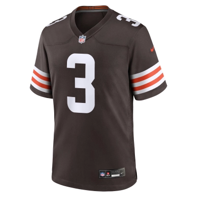 Men's Cleveland Browns Jerry Jeudy Brown Game Jersey 02