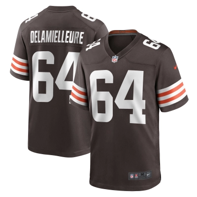Men's Cleveland Browns Joe DeLamielleure Brown Game Retired Player Jersey 01