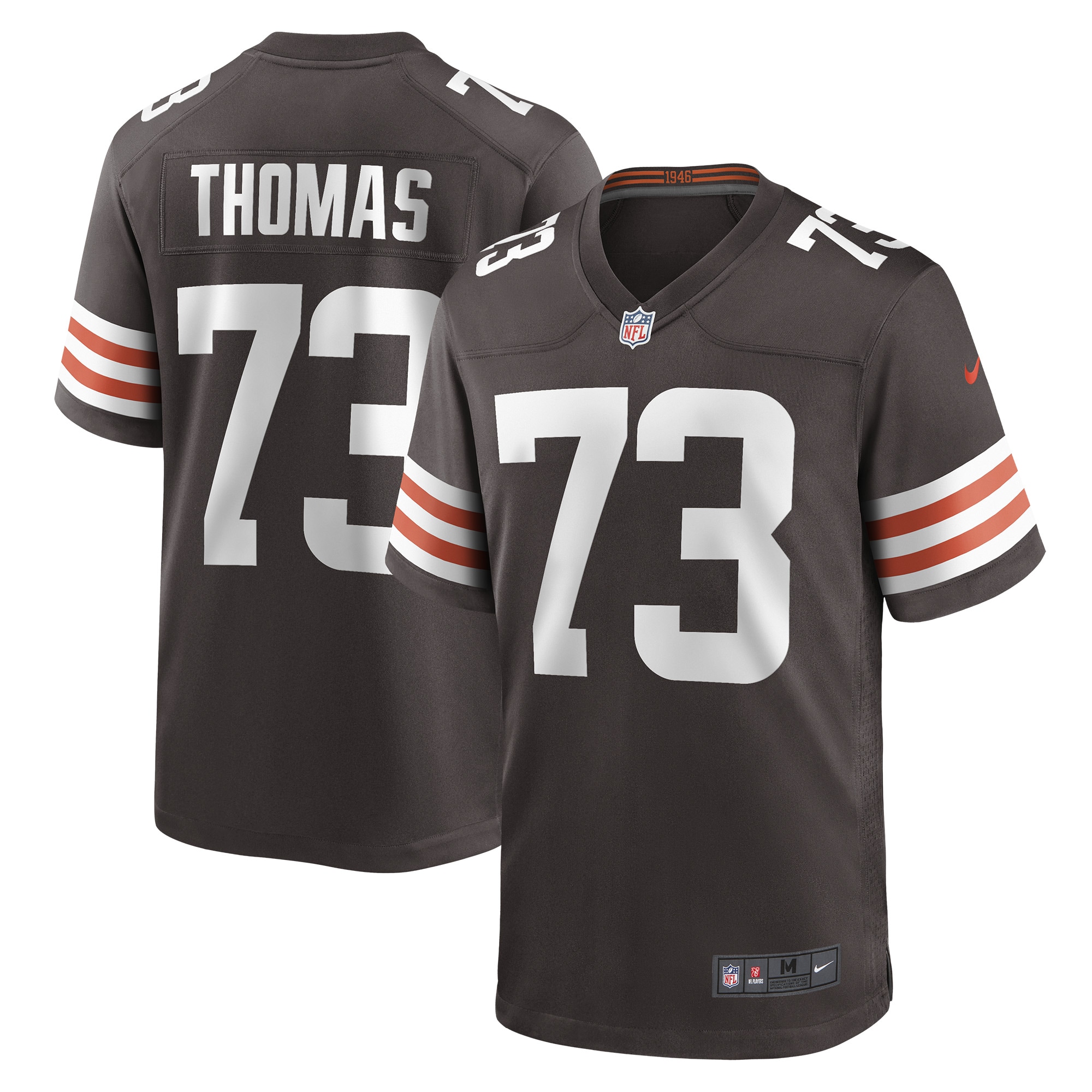 Men's Cleveland Browns Joe Thomas Brown Retired Game Player Jersey
