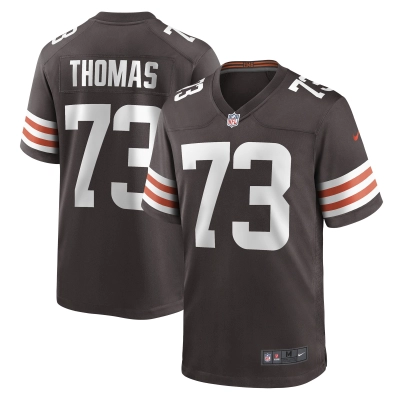 Men's Cleveland Browns Joe Thomas Brown Retired Game Player Jersey 01