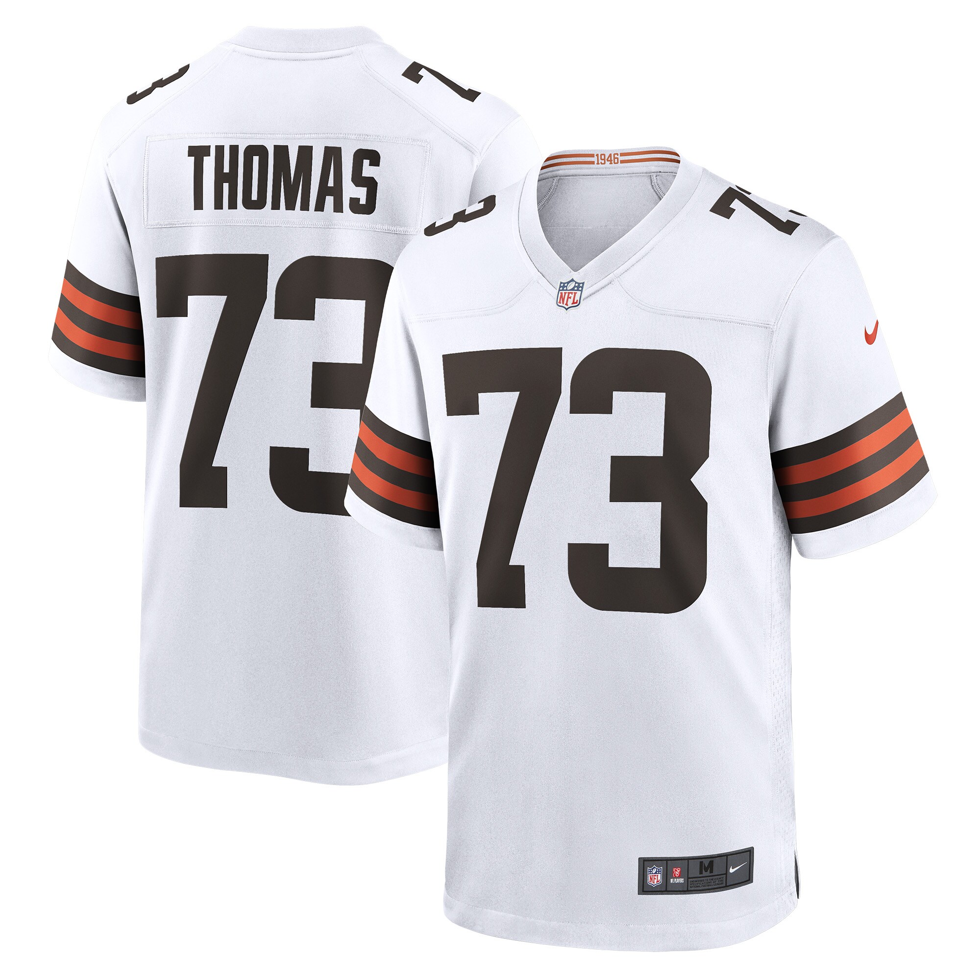 Men's Cleveland Browns Joe Thomas White Retired Game Player Jersey