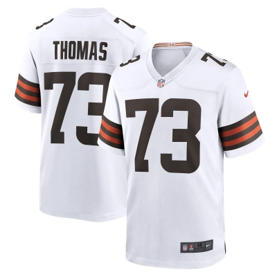 Men's Cleveland Browns Joe Thomas White Retired Game Player Jersey 01