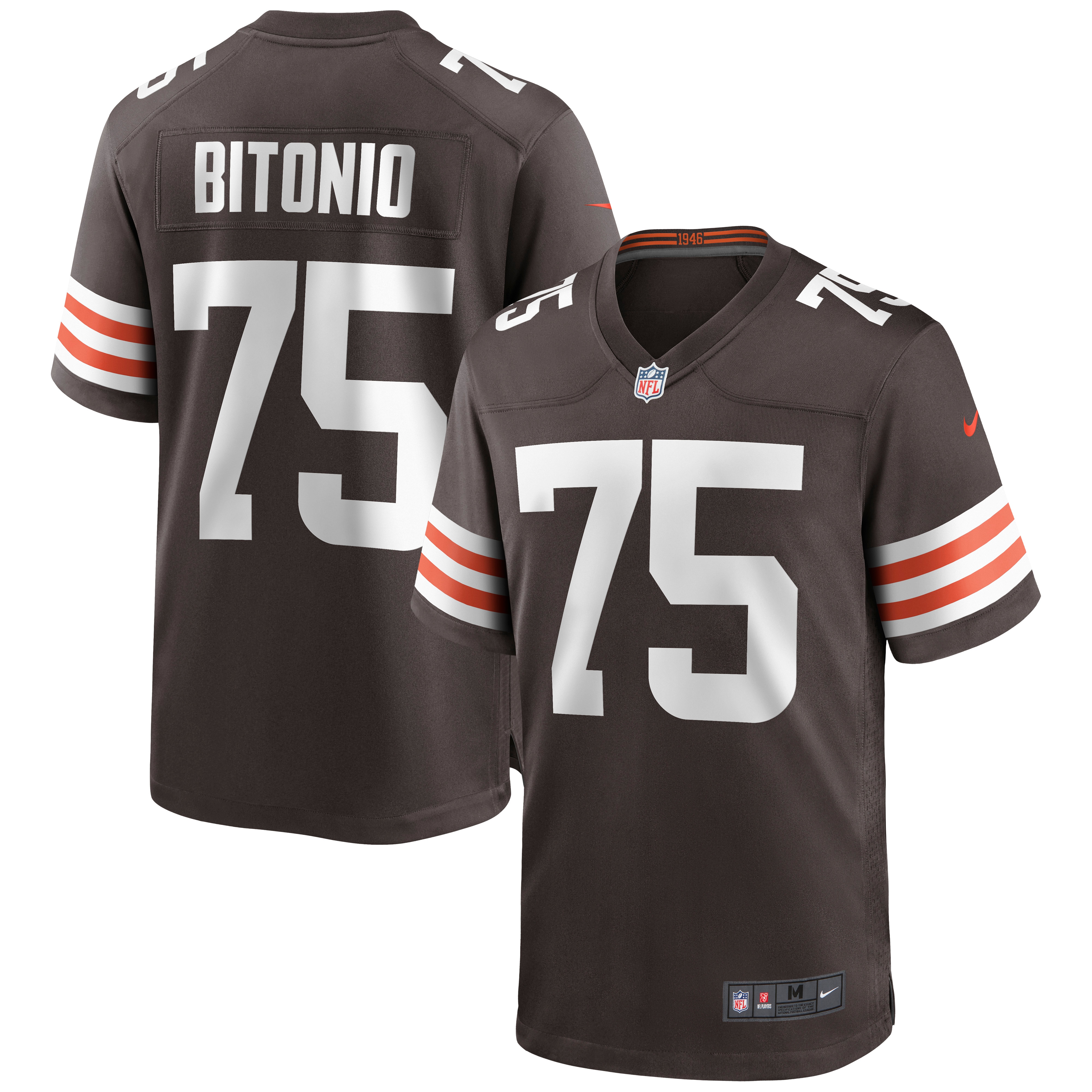 Men's Cleveland Browns Joel Bitonio Brown Game Jersey