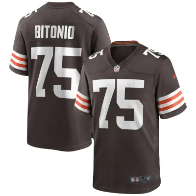 Men's Cleveland Browns Joel Bitonio Brown Game Jersey 01