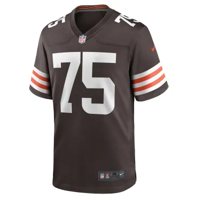 Men's Cleveland Browns Joel Bitonio Brown Game Jersey 02