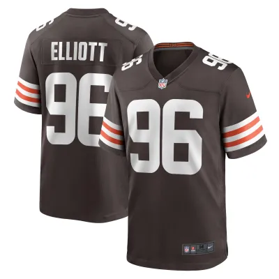 Men's Cleveland Browns Jordan Elliott Brown Game Jersey 01