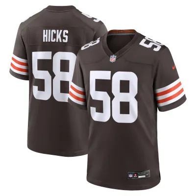 Men's Cleveland Browns Jordan Hicks Brown Game Jersey 01