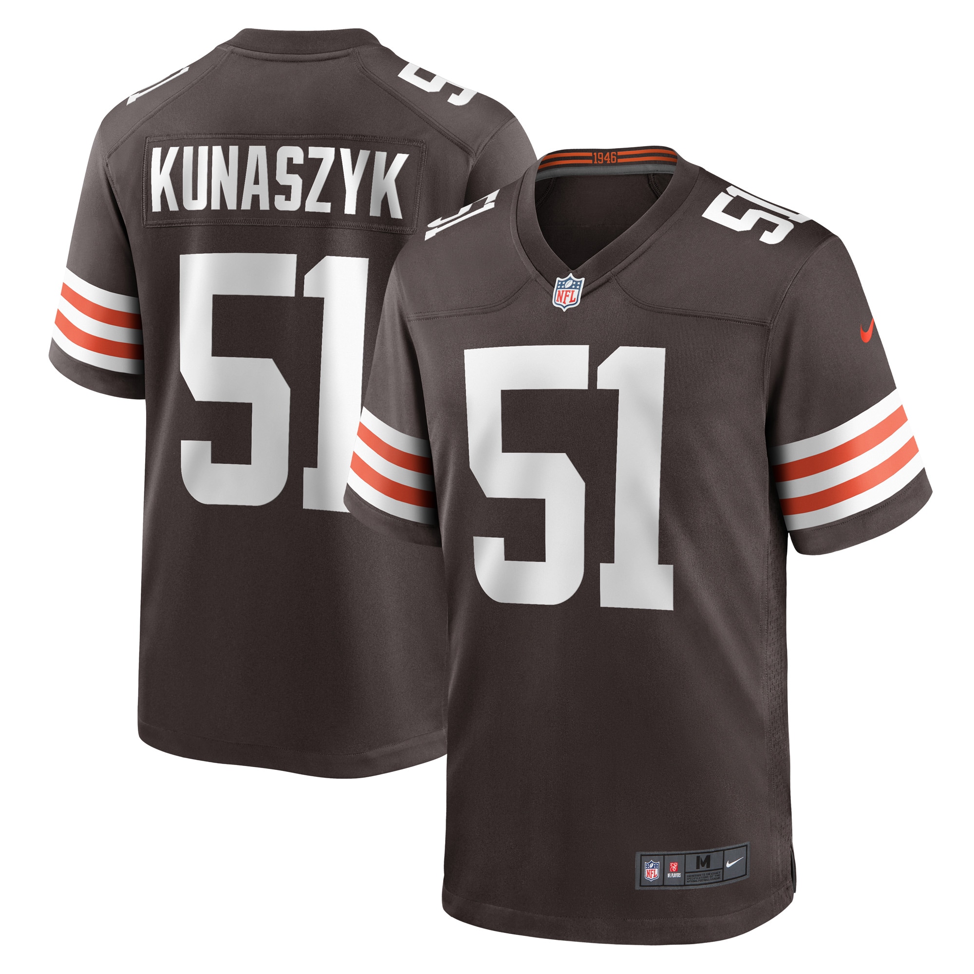 Men's Cleveland Browns Jordan Kunaszyk Brown Game Player Jersey