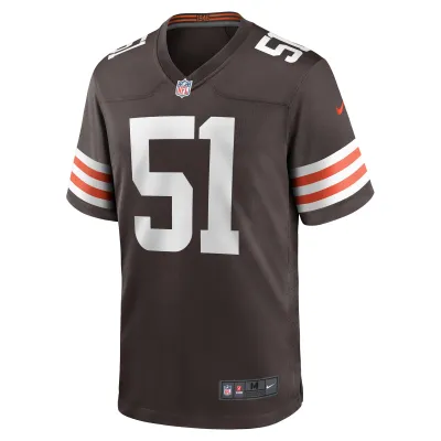 Men's Cleveland Browns Jordan Kunaszyk Brown Game Player Jersey 02