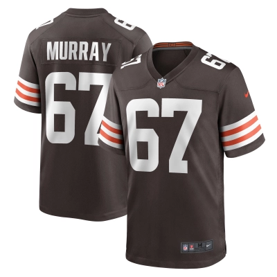 Men's Cleveland Browns Justin Murray Brown Team Game Jersey 01