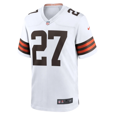 Men's Cleveland Browns Kareem Hunt White Game Player Jersey 02