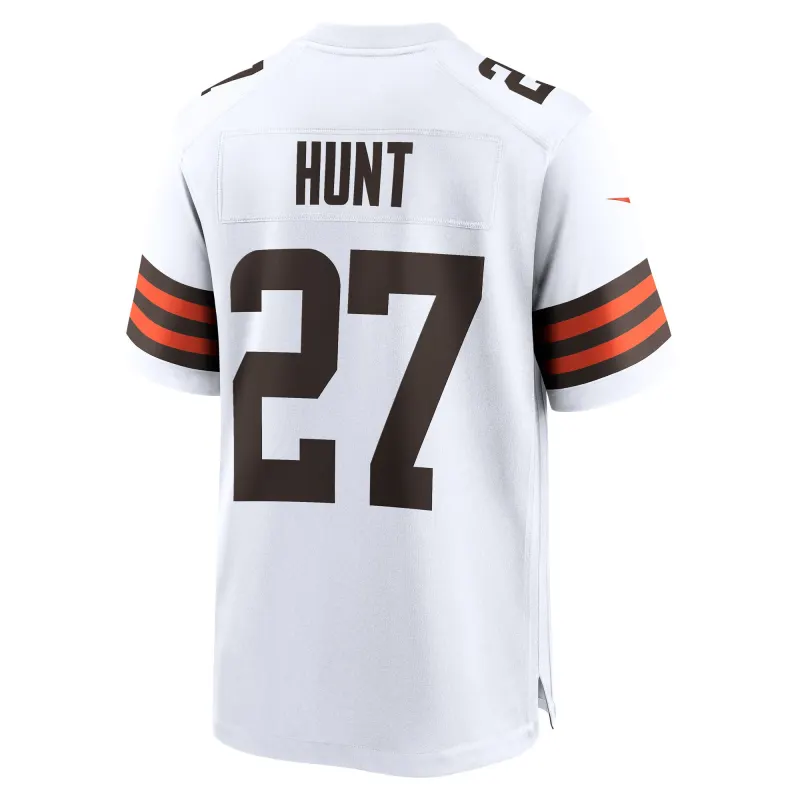 Men's Cleveland Browns Kareem Hunt White Game Player Jersey