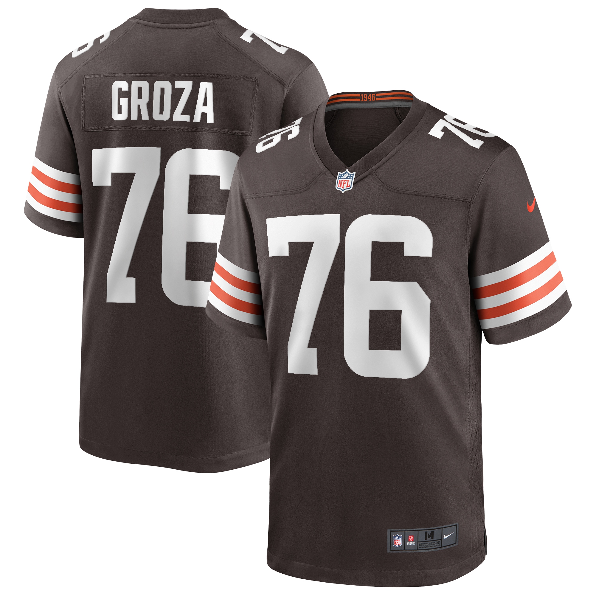 Men's Cleveland Browns Lou Groza Brown Game Retired Player Jersey