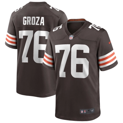 Men's Cleveland Browns Lou Groza Brown Game Retired Player Jersey 01
