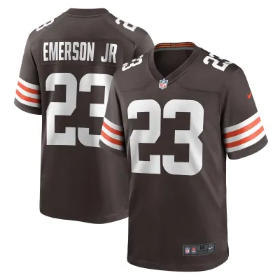 Men's Cleveland Browns Martin Emerson Jr. Brown Game Player Jersey 01