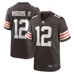 Men's Cleveland Browns Michael Woods II Brown Game Player Jersey